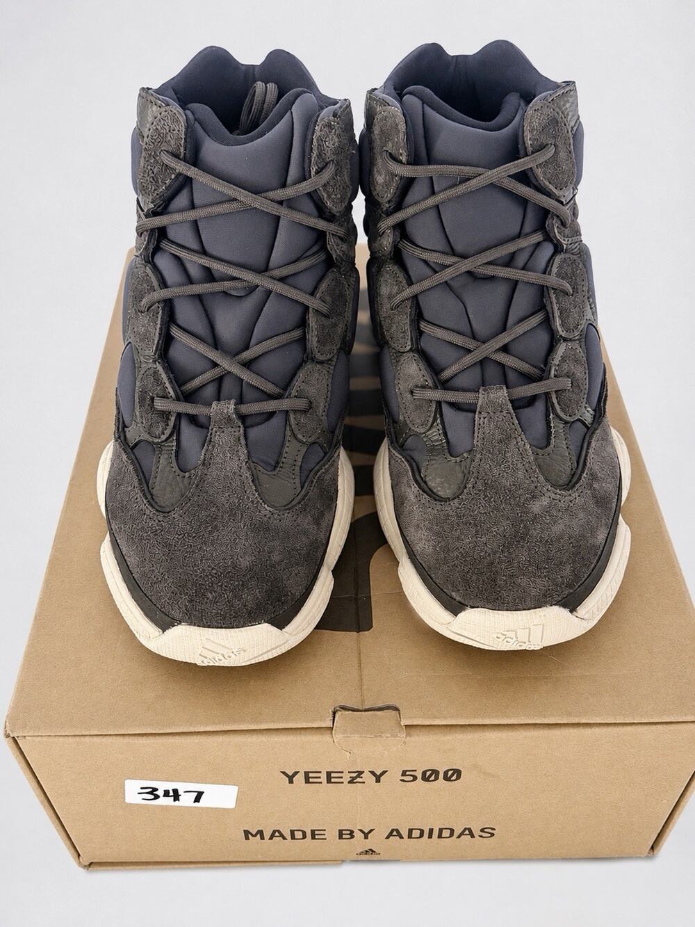Adidas Yeezy 500 High FW4968 Slate Suede Neoprene Mens 11 100% Authentic
